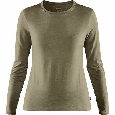 Fjällräven Abisko T-shirt Dam Ljusolivgröna | 68715-UAES