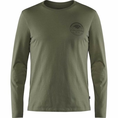 Fjällräven Forever Nature Badge T-shirt Herr Gröna | 46238-YXSB