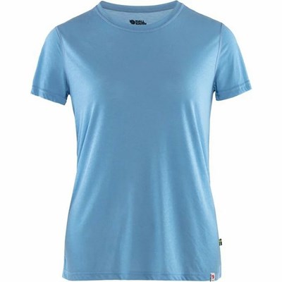 Fjällräven High Coast T-shirt Dam Blå | 71809-PFXZ