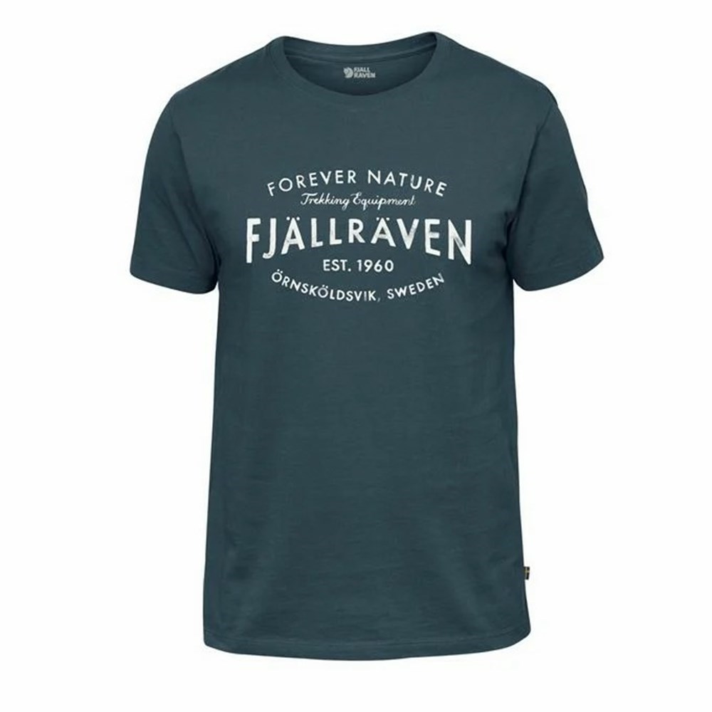 Fjällräven 1960 Logo T-shirt Herr Marinblå | 81750-ELCV