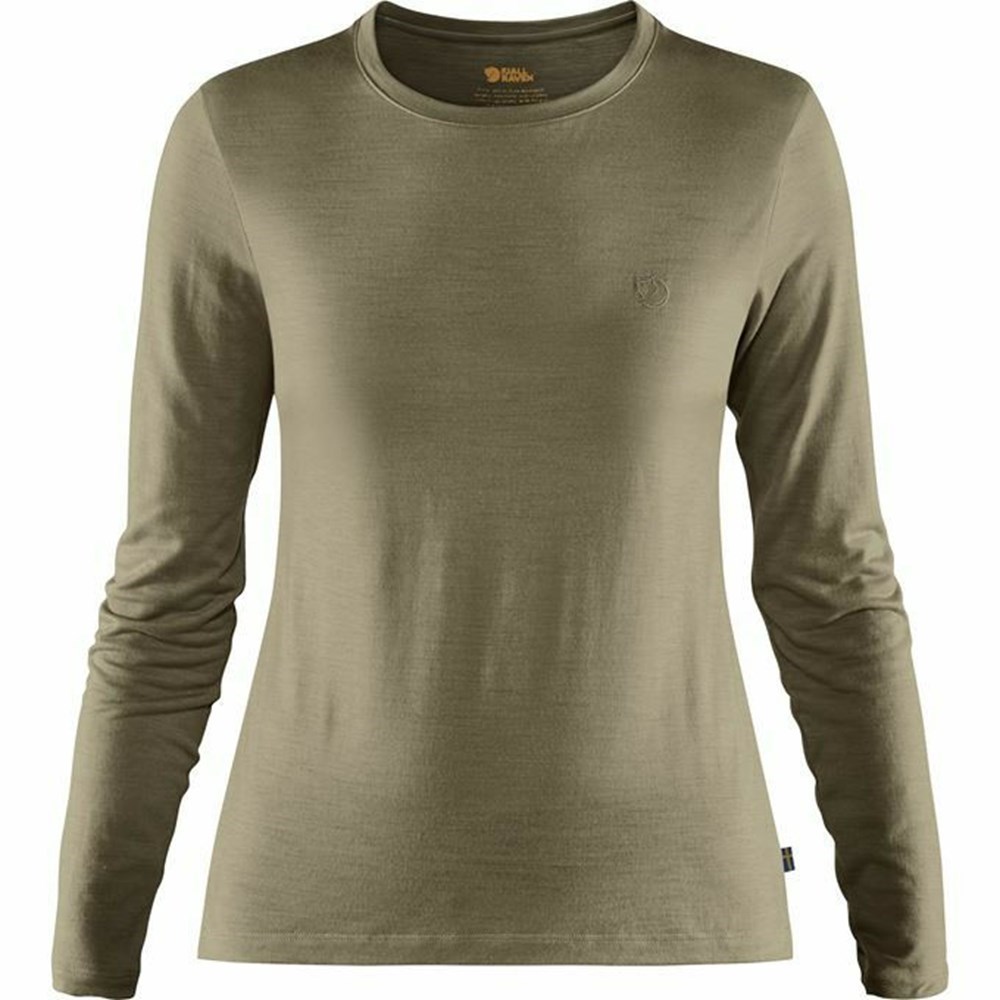 Fjällräven Abisko T-shirt Dam Ljusolivgröna | 68715-UAES