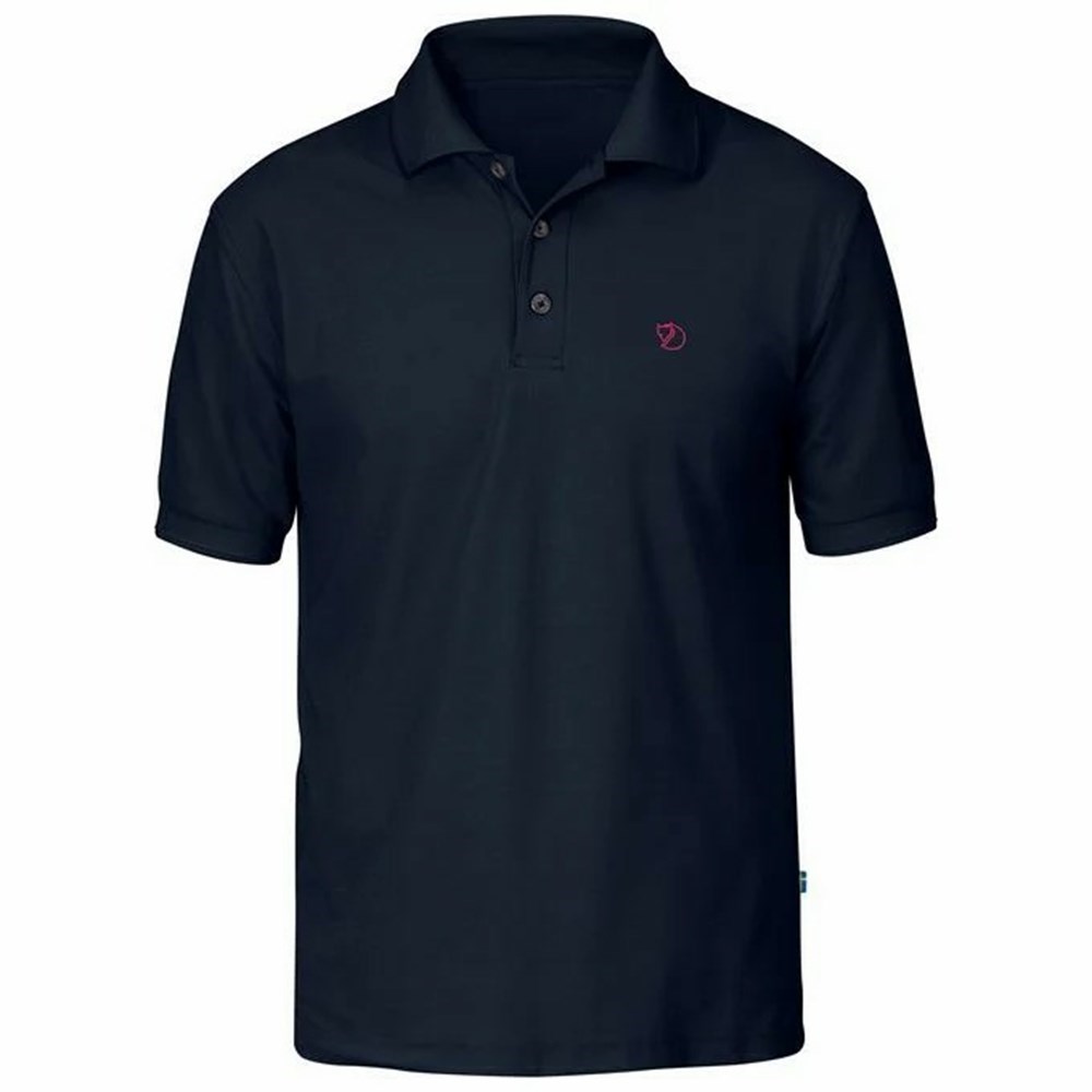 Fjällräven Crowley Pique T-shirt Herr Svarta | 54109-QMKN