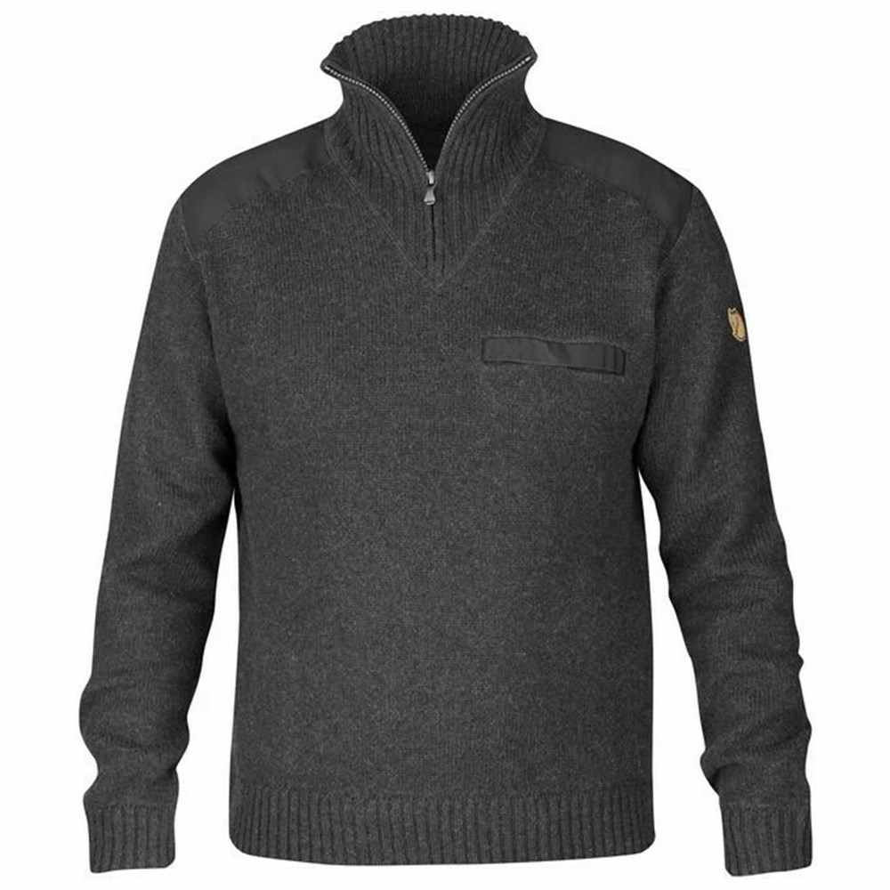 Fjällräven Koster Sweater Herr Mörkgrå | 21396-VHJU