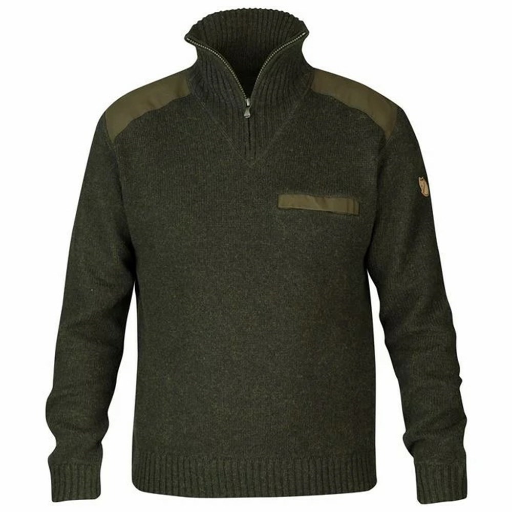 Fjällräven Koster Sweater Herr Mörkolivgröna | 42951-OCBM