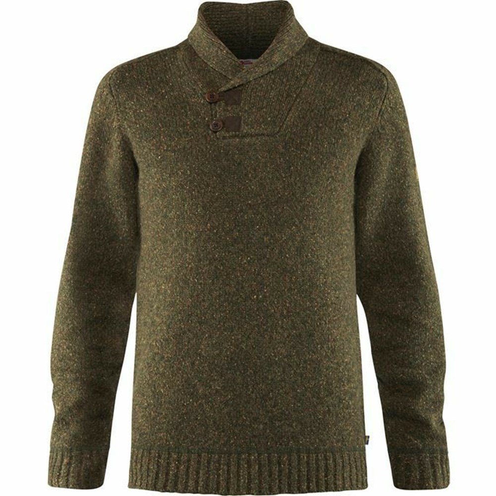 Fjällräven Lada Sweater Herr Mörkolivgröna | 64095-ICLA